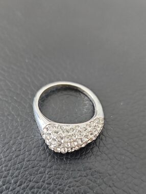 Silver Crystal Pave Teardrop Ring - Women Jewelry Size 8